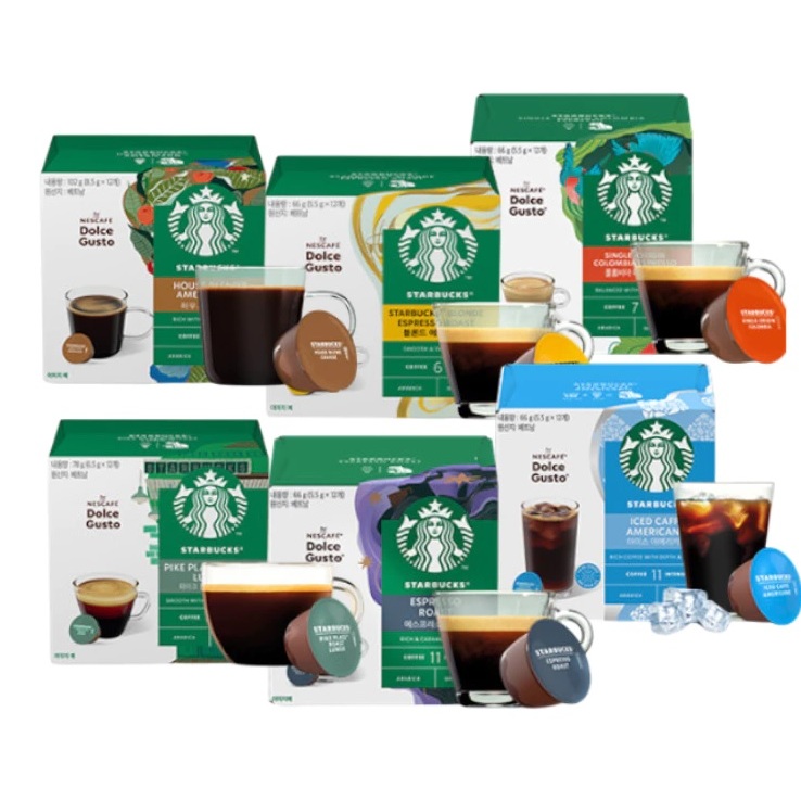 [Starbucks] của Nescafe Dolce Gusto Coffee Capsules – House Blend / Iced Americano / Pike Place / Es