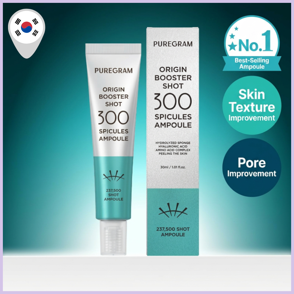 [PUREGRAM] Origin Needle Booster Shot 300 Ampoule 40ml - Serum Spicule để chăm sóc kết cấu lỗ chân l