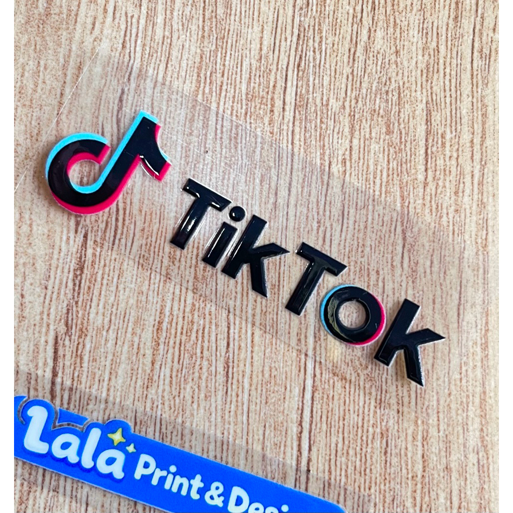 Tem Decal UV DTF logo TikTok Dán điện thoại | Dán Thân Xe Máy | Dán Xe Điện | Dán xe ô tô | Dán Bình