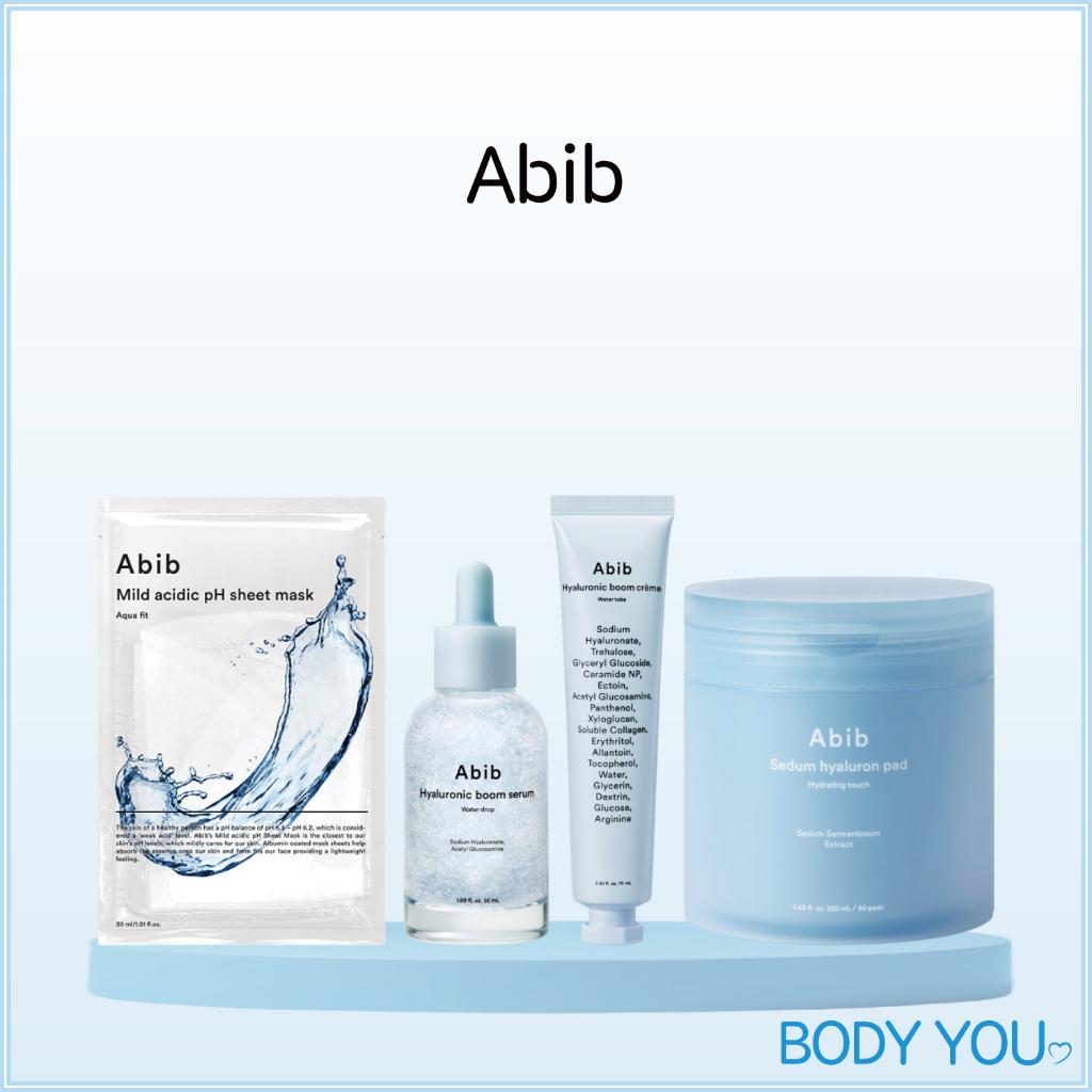 [Abib] Bộ Dưỡng Ẩm Chuyên Sâu Hydration Line | Mặt Nạ Serum Kem Dưỡng Bông Tẩy Trang [100% Chính Hãn