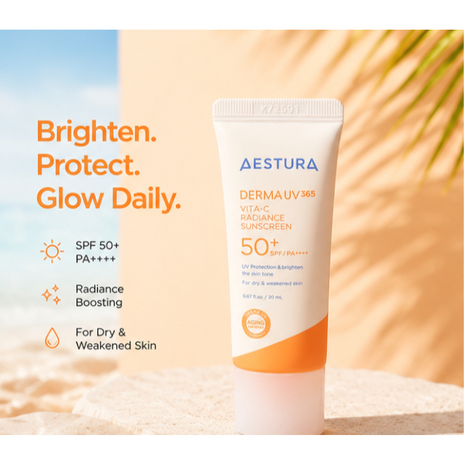 Kem chống nắng AESTURA Derma UV365 Vita-C Radiance 20ml