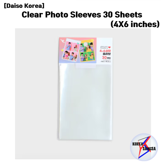 [Daiso Korea] Tay áo chụp ảnh trong suốt 30 tờ (4X6 inch)