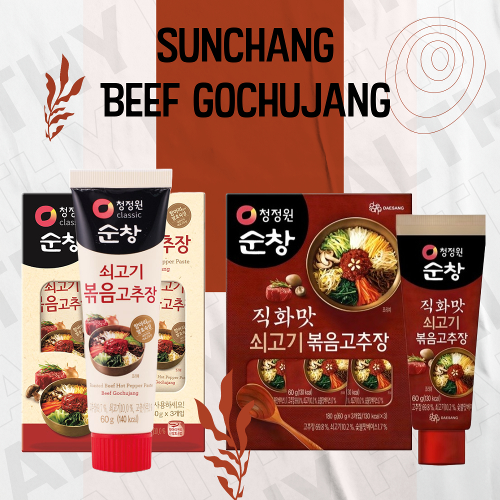 [ChungJungOne] Bò Sunchang Khuấy Gochujang 60g × 3 / Bò Nướng Char-grilled Gochujang 3 Gói (180g) | 