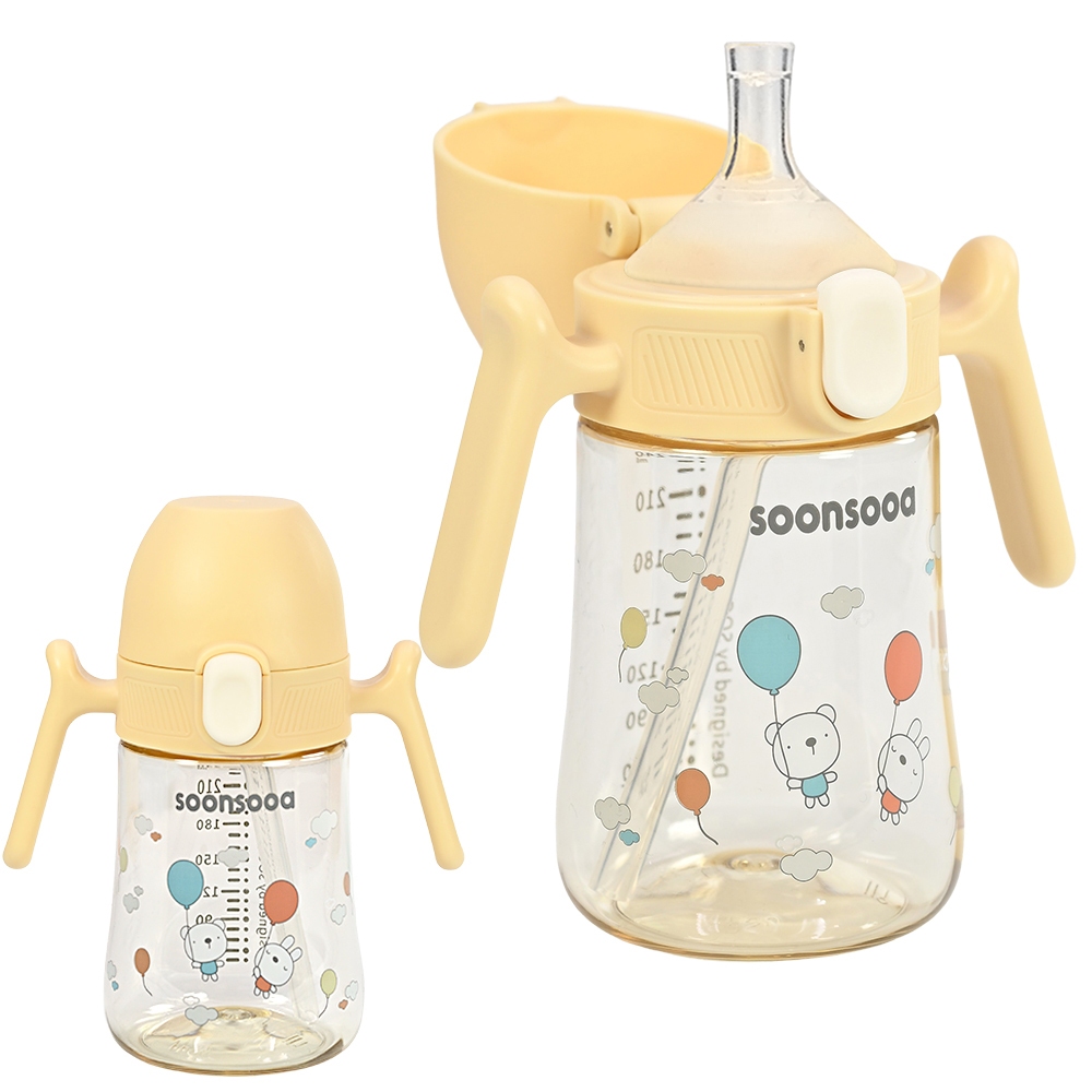 Soonsooa PPSU One Touch Straw Cup 240 ml / PPSU One Touch Straw Cup 240 ml-Màu be nhạt / Loại ống hú