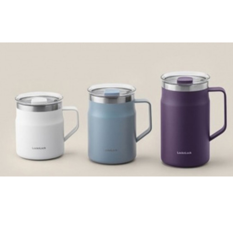 LocknLock Metro Mug Tumbler Cốc cách nhiệt bằng thép không gỉ 355ml 475ml 600ml Tay cầm Du lịch Cà p
