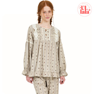   MALL CHÍNH HÃNG  25010TLLN  ULLALA PAJAMAS Anne's shower Bộ ngủ mặc nhà nữ hoa nhí Vintage Freesize 