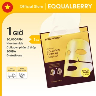  EQQUALBERRY Official  Mặt Nạ Hydrogel Collagen Glow Up 1 Miếng - Dưỡng Trắng Tăng Cường Rào Cản Da Giảm Nếp Nhăn 