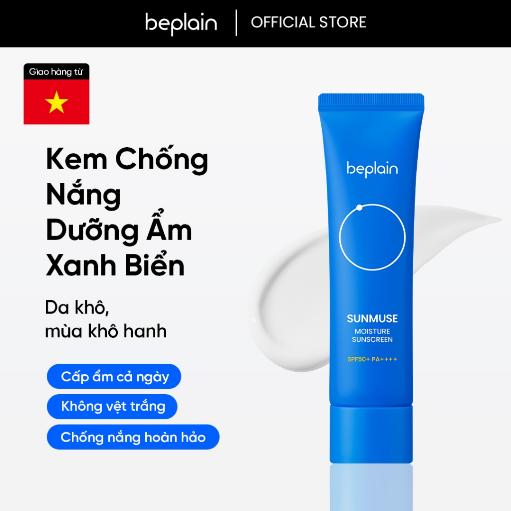 [Beplain Chính Hãng] Kem chống nắng BEPLAIN Sunmuse Hóa Học & Dưỡng Ẩm SPF 50+ PA++++ 50ml | BigBuy360 - bigbuy360.vn