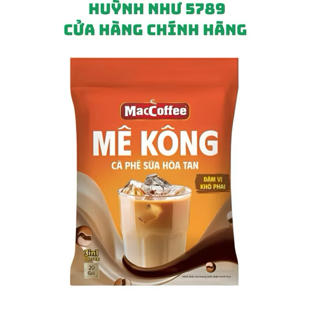 [CHÍNH HÃNG]Cà phê sữa maccoffee 3 in 1 mê kông 440g (túi 20 gói)
