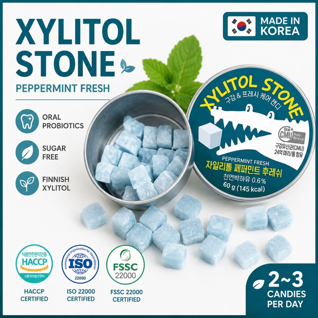 [Đá Xylitol] Kẹo bạc hà tươi Xylitol Kẹo không đường Probiotic