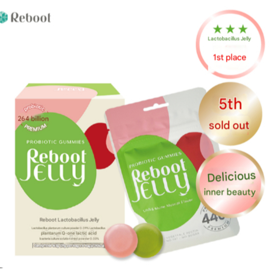 REBOOT Probiotic Jelly | ZERO Sugar & Fat Free | Snack Kẹo dẻo không chứa Gluten | Shine Muscat & Ly