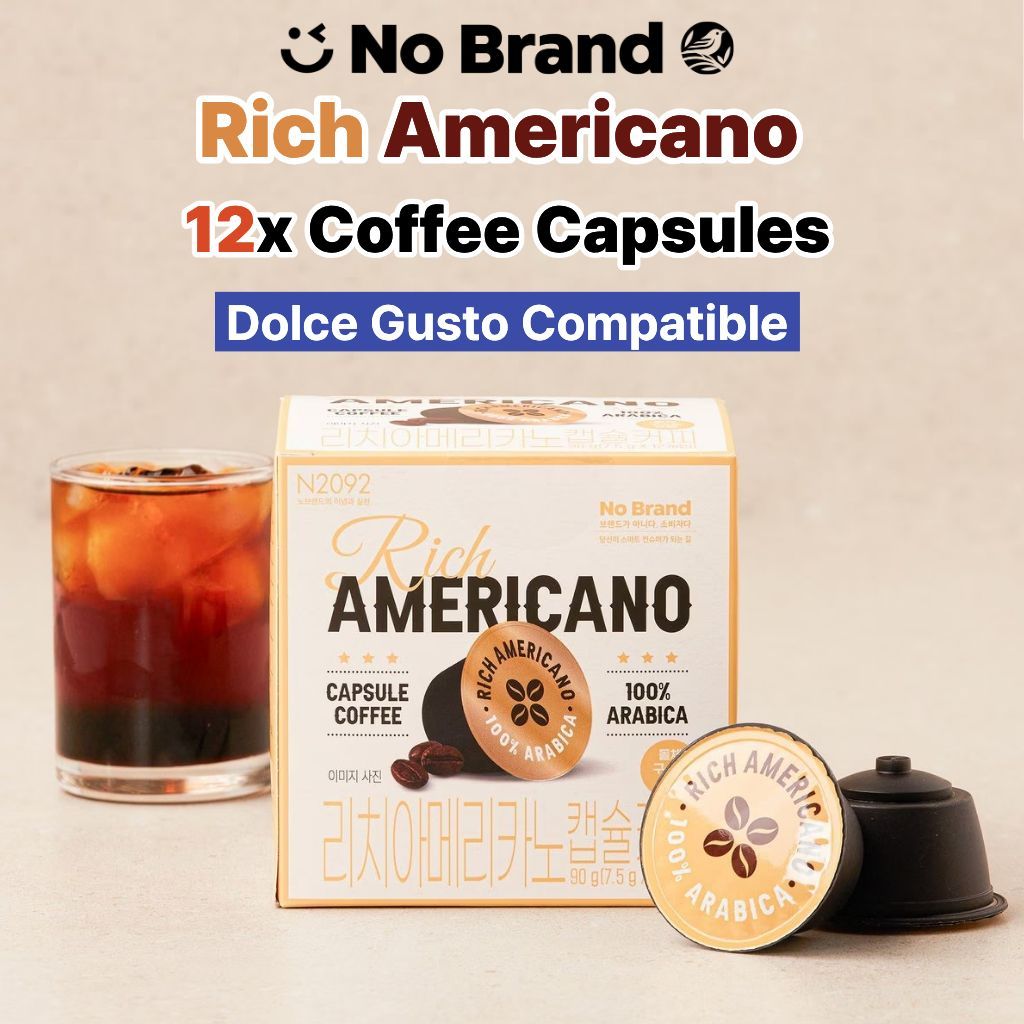 [Emart No Brand] Viên nang cà phê Rich Americano | Tương thích Dolce Gusto | 100% Arabica | 12 Viên 