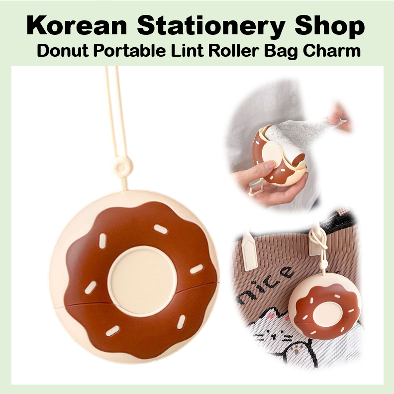 [Cửa hàng văn phòng phẩm Hàn Quốc] Túi lăn vải lanh di động Donut Charm (Nạp lại / Con lăn)