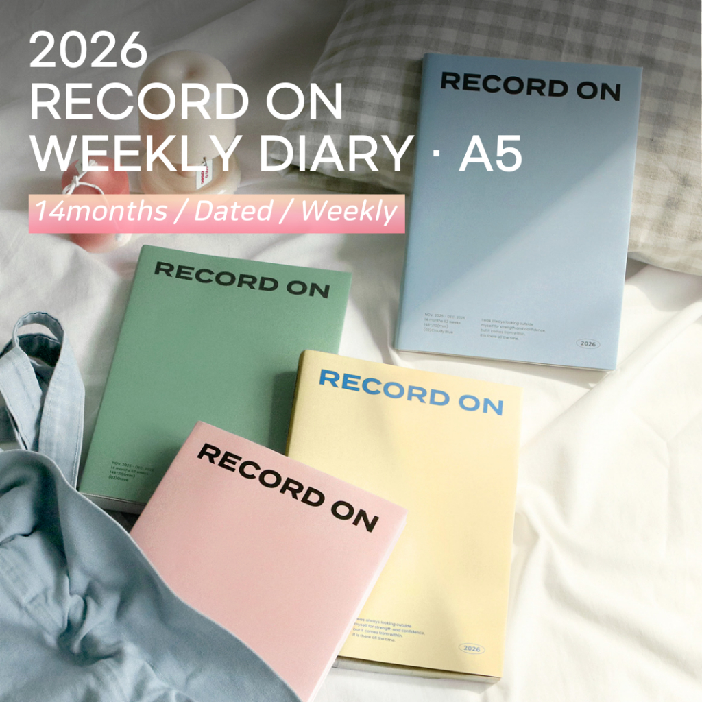 ICONIC 2026 Record On Weekly Diary A5 Dater Planner Scheduler Bullet journal Hàn Quốc