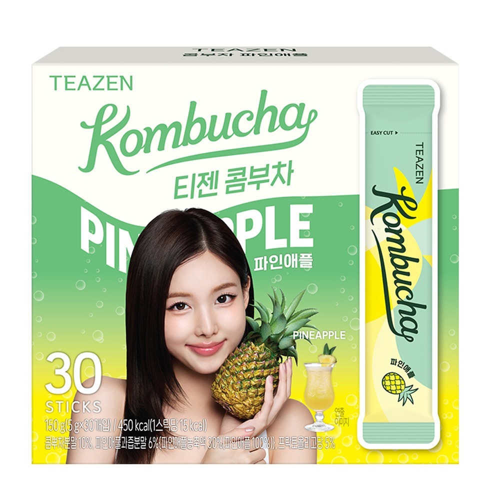 [Teazen] Dứa Kombucha 30 que 1 cái | 0g Đường 15kcal Probiotic Thức Uống K-Food