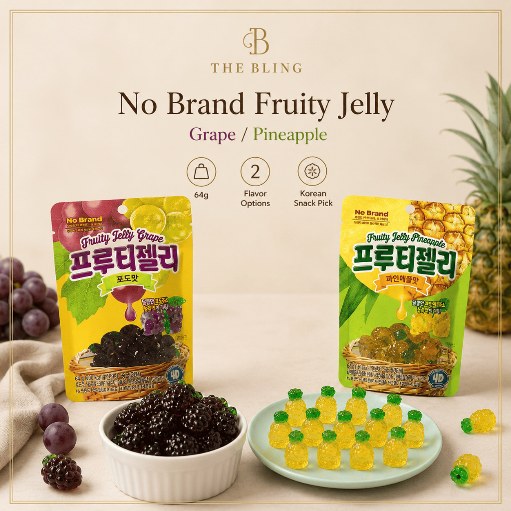 [No Brand] Fruity Jelly 64g Nho Dứa Thạch Hàn Quốc Snack Hương Vị Trái Cây Kẹo Tiệc Ăn Nhẹ