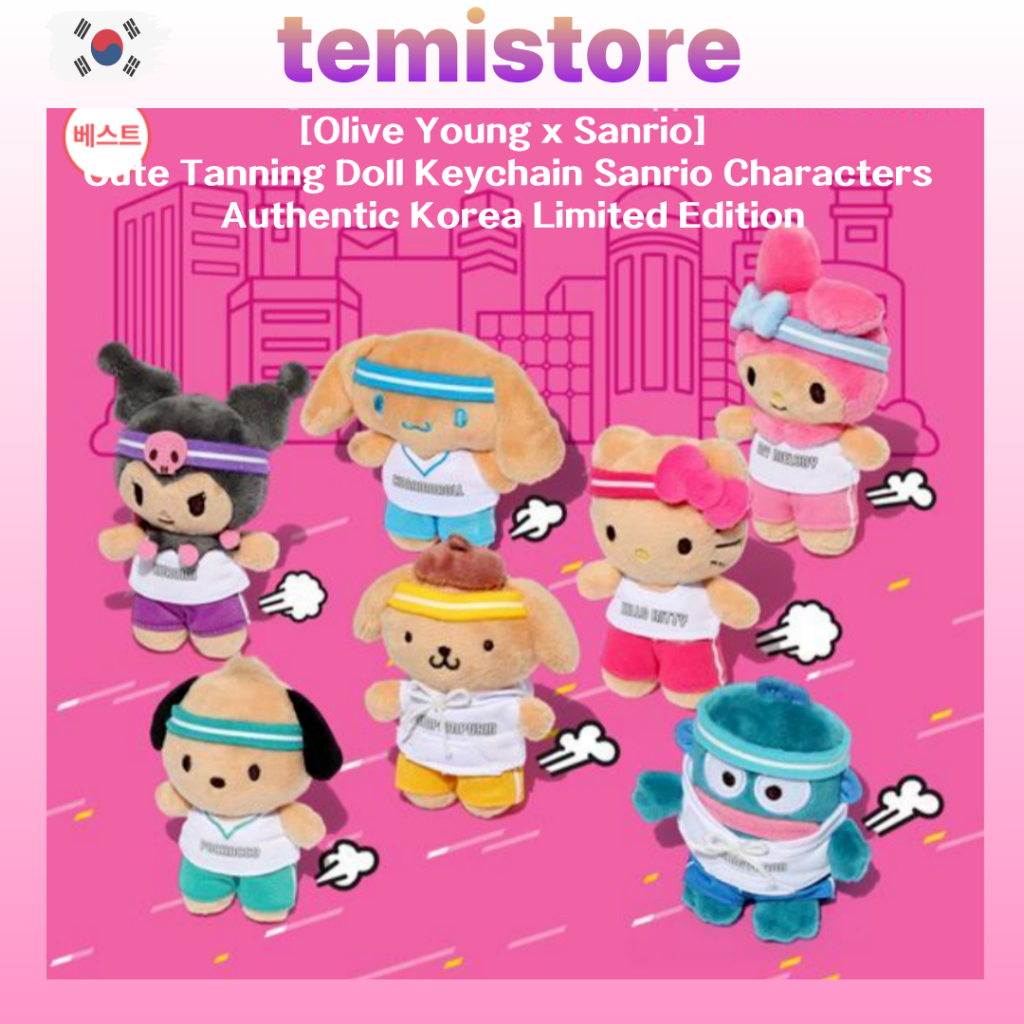 [Olive Young x Sanrio] Móc khóa búp bê da, nhân vật Sanrio chính hãng Hàn Quốc, phiên bản giới hạn