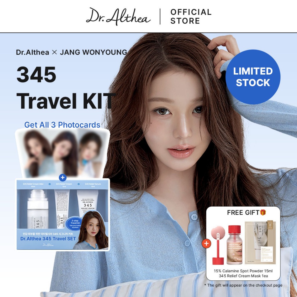 [Shopee Exclusive] Dr.Althea 345 Travel KIT + JANG WONYOUNG Photocard Ver | Soothing & Hydration Car