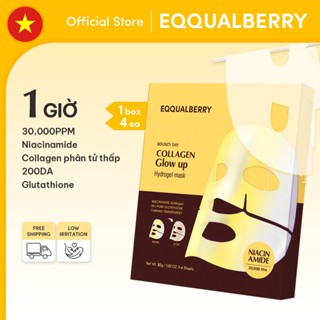   EQQUALBERRY Official  Mặt Nạ Hydrogel Collagen Glow-Up 4 Miếng - Dưỡng Sáng Cấp Ẩm Sâu Cải Thiện Kết Cấu Da 