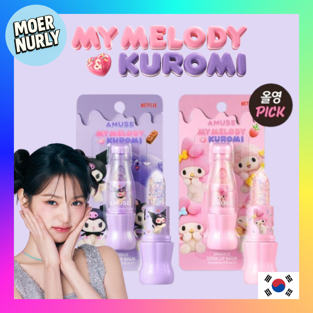 [AMUSE] Son dưỡng môi Sparkle Soda MELODY & KUROMI EDITION CỦA TÔI | Trang điểm Hàn Quốc | OLIVEYOUN