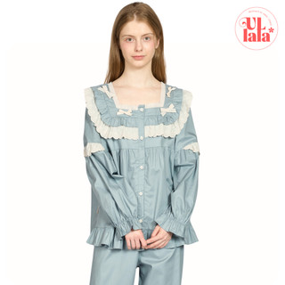   MALL CHÍNH HÃNG   25247WTLLN  ULLALA PAJAMAS Medina Set bộ đồ ngủ mặc nhà tiểu thư cài cúc Freesize 