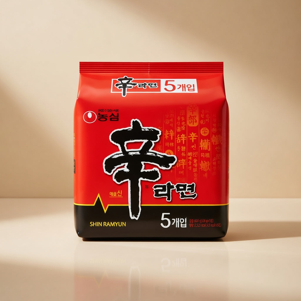 Nongshim Shin Ramyun 5 Gói | Mì ăn liền thịt bò cay Hàn Quốc Ramen, Classic Shin Ramen Multipack