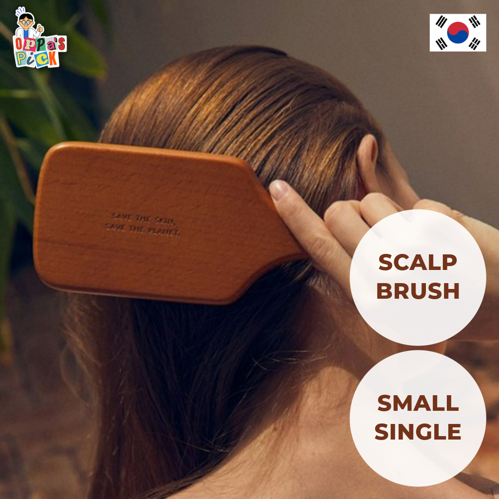 [Aromatica] Lược Gỗ Đệm Khí Massage Da Đầu Cao Cấp Wooden Scalp Hair Brush Size Small