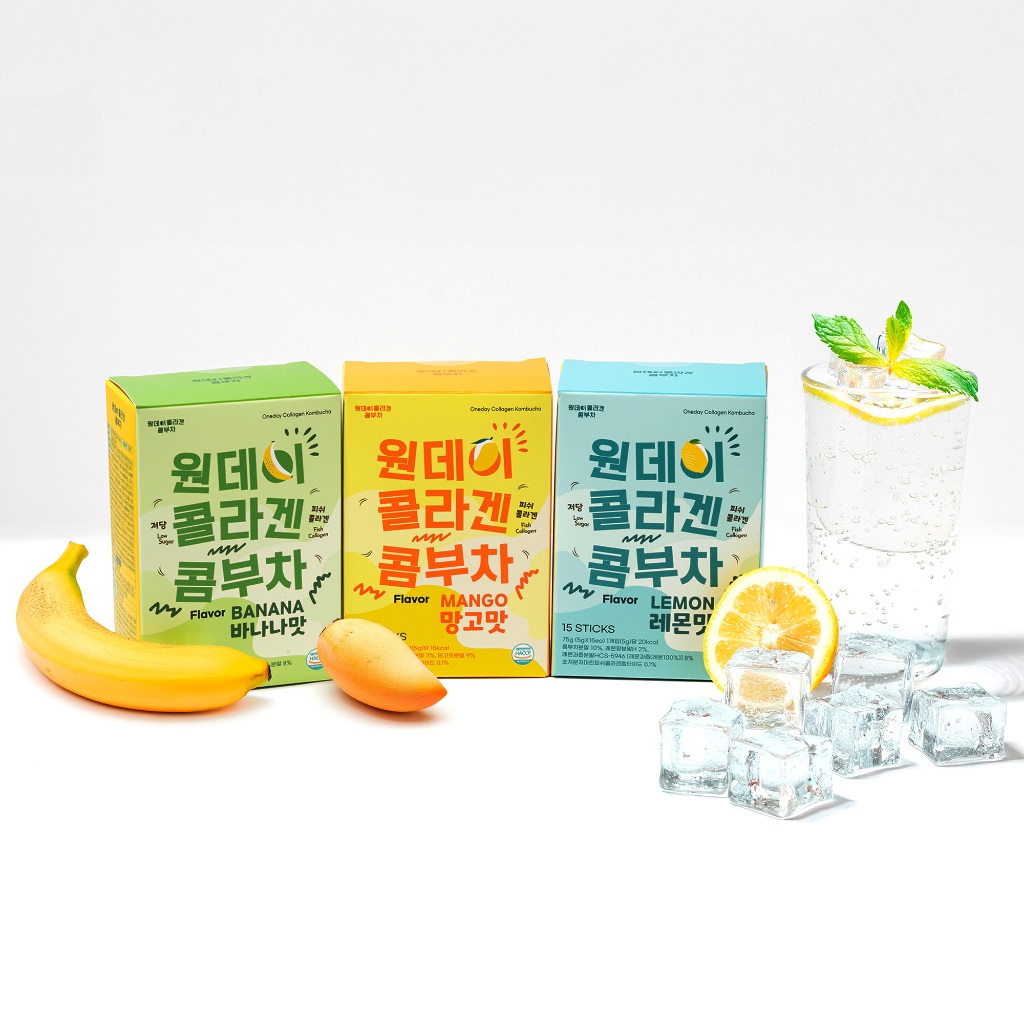 Nước uống dạng bột Collagen Kombucha – Không đường, Không calo, Trà lên men sảng khoái