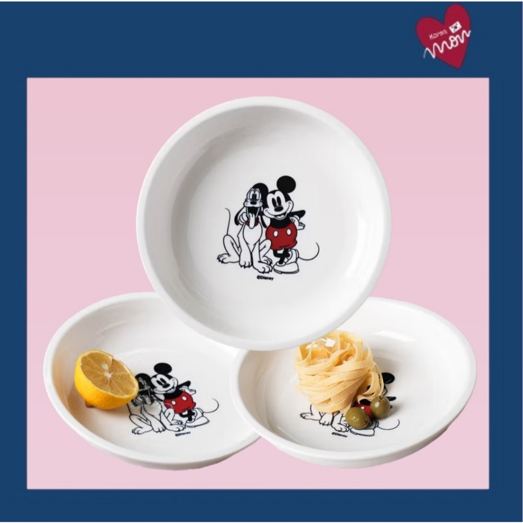 Đĩa tròn Disney Classic Mickey & Pluto – 18,5 cm✨ Nhân vật K-MOM