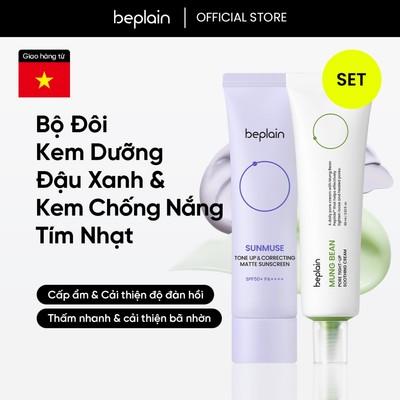 [Beplain Chính Hãng] [Combo Độc Quyền] Kem chống nắng chống nắng Tone UP and Correcting Matte 50ml & Kem dưỡng Peptide Đậu Xanh 60ml