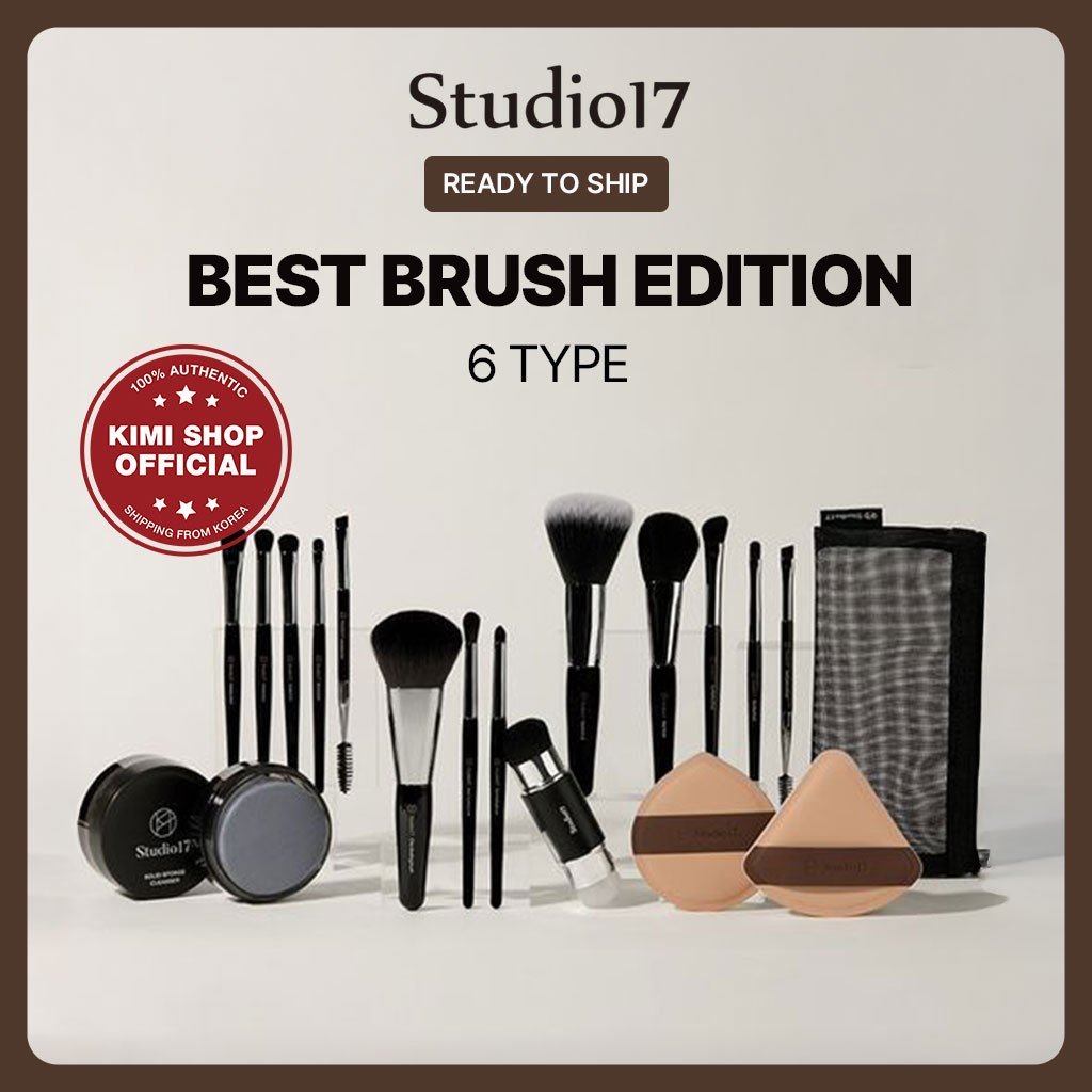 [Studio 17] Best Brush & Puff Studio17 Dual Silicon Blush Brush Sữa rửa mặt trang điểm mắt