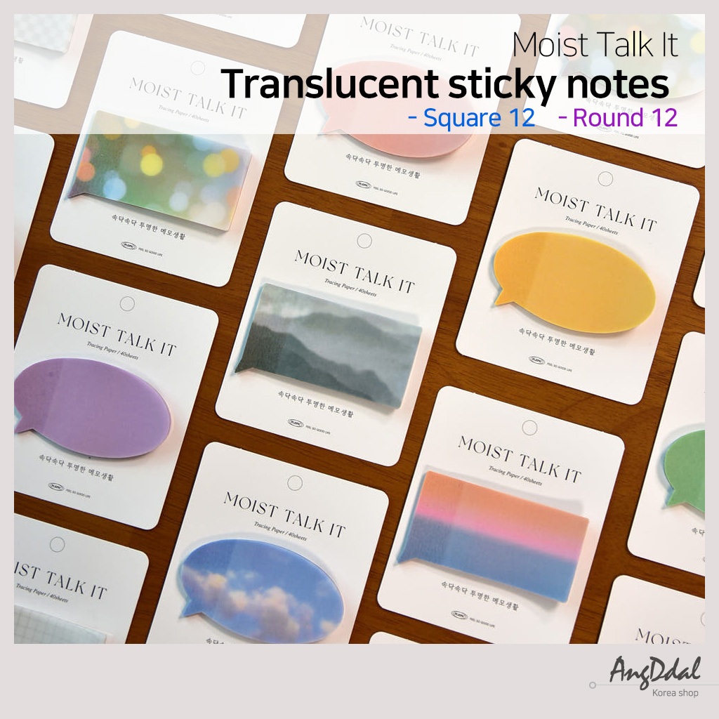 [Plepic] Giấy ghi nhớ dính mờ Moist Talk / Vuông tròn | Giấy dán ghi chú Washi Tape Journaling Suppl
