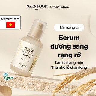   SKINFOOD Official  Serum sáng da từ gạo  55ml   Se khít lỗ chân lông  Làm sáng   Rice Brightening Serum 