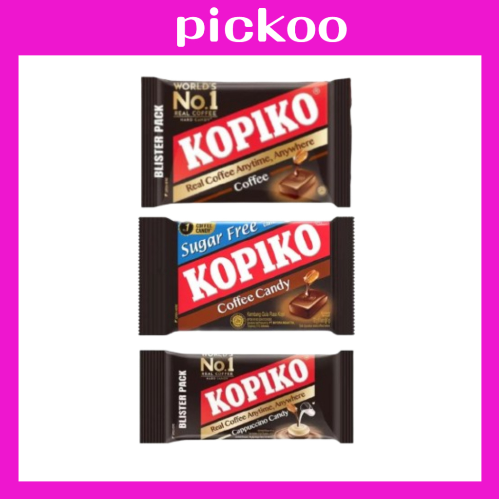 [Kopiko] Gói vỉ kẹo cà phê không đường (8 cái × 1 gói) | 3 Hương Vị | Cà phê & Kẹo Cappuccino | Từ H