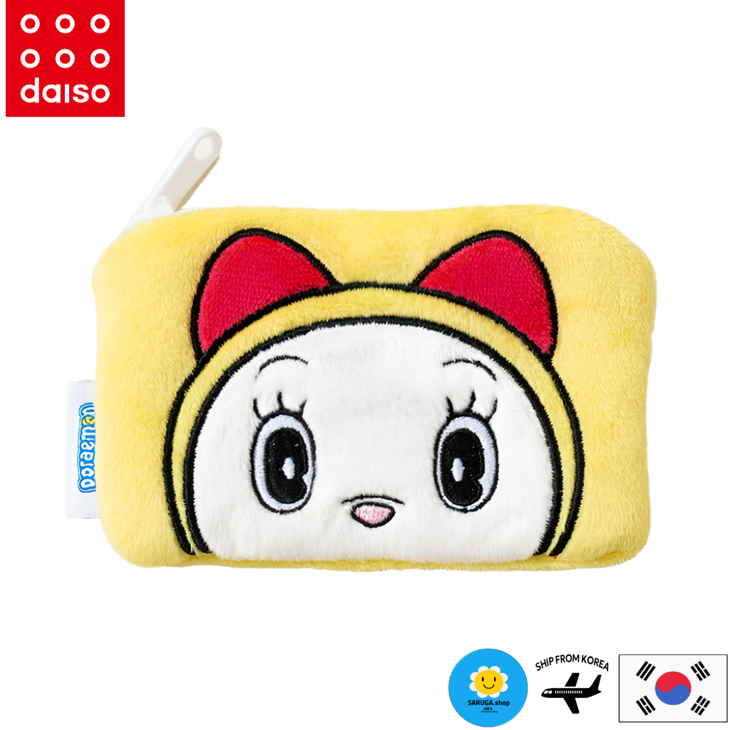 [DAISO] Doraemon Dorami Embroidered Coin Purse Ví đựng tiền xu thêu Doremon Dorami, Ví Mini, Túi đựn