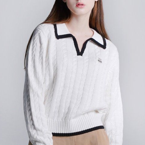 LA MAISON STUDIO Nữ Cổ Hai Tone Crop Top 2 Màu 3112380