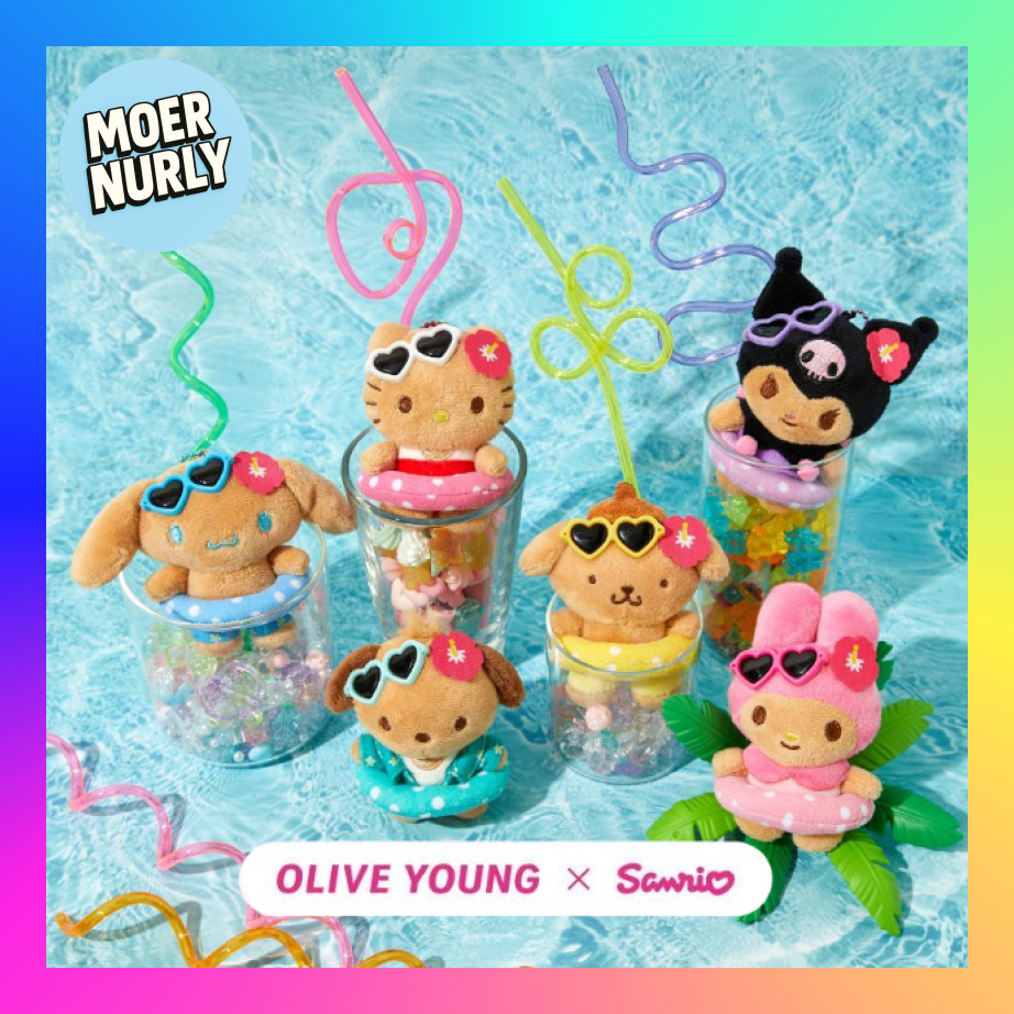 NEW [Olive Young x Sanrio] Tanning Hello Kitty, Pochacco, My Melody, Kuromi Keyring (Móc khóa) | Phi