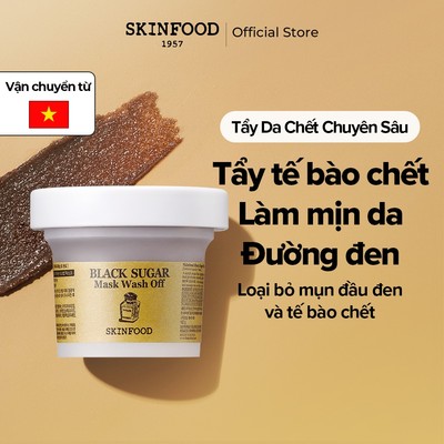 [SKINFOOD Official] Mặt nạ rửa đường đen tẩy tế bào chết toàn thân và loại bỏ mụn đầu đen Black Sugar Mask Wash Off 120g