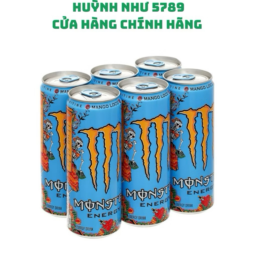 [CHÍNH HÃNG]Lốc 6 lon nước tăng lực monster Energy mango vị xoài lon 355ml