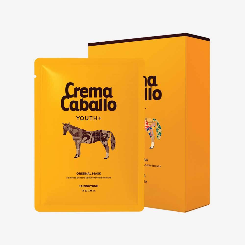 JAMINKYUNG Crema Caballo Mặt nạ dầu ngựa Jeju 25g x 10 chiếc 1 + 1 Bộ mặt nạ dưỡng ẩm phát sáng