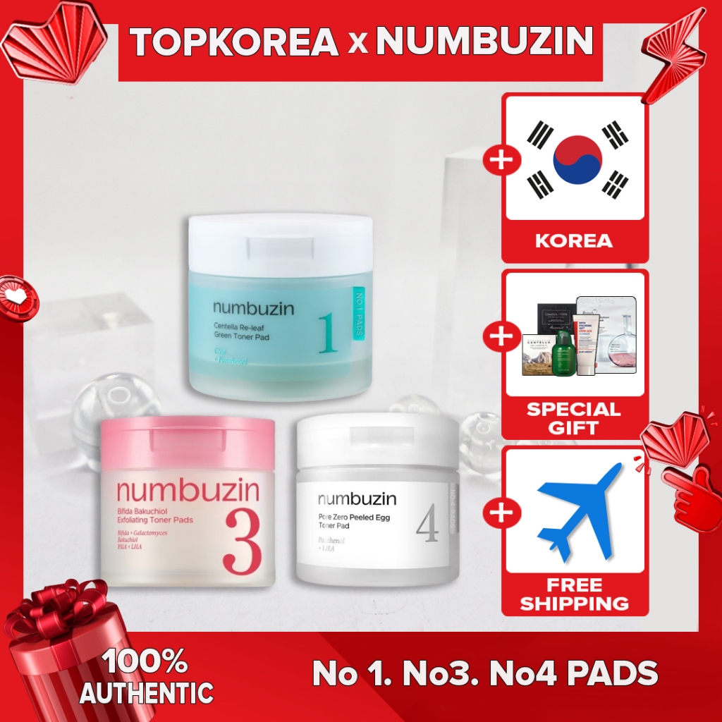 [Hàng mới về] No 1. Centella Re-leaf Green Toner Pad / 70 Bông Numbuzin No.3 Radiance Glowing Jumbo 