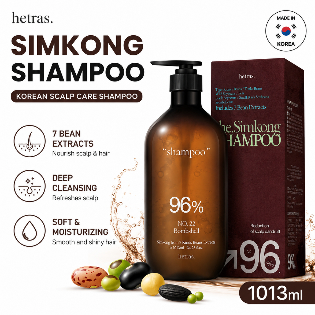 Dầu Gội Hetras Simkong 1013ml Dầu Gội Chăm Sóc Da Đầu Hàn Quốc Làm Sạch Sâu Dưỡng Ẩm Chăm Sóc Tóc