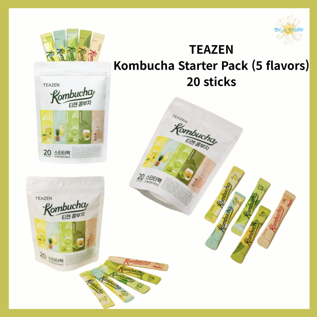 TEAZEN Kombucha Starter Pack (Lemon Dứa Shine Muscat Plum Yogurt) 20 Que
