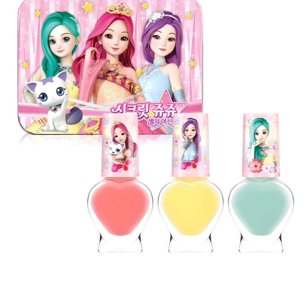 SECRET JOUJU Kids Nail Polish Tin Case Bộ 3 màu không độc hại