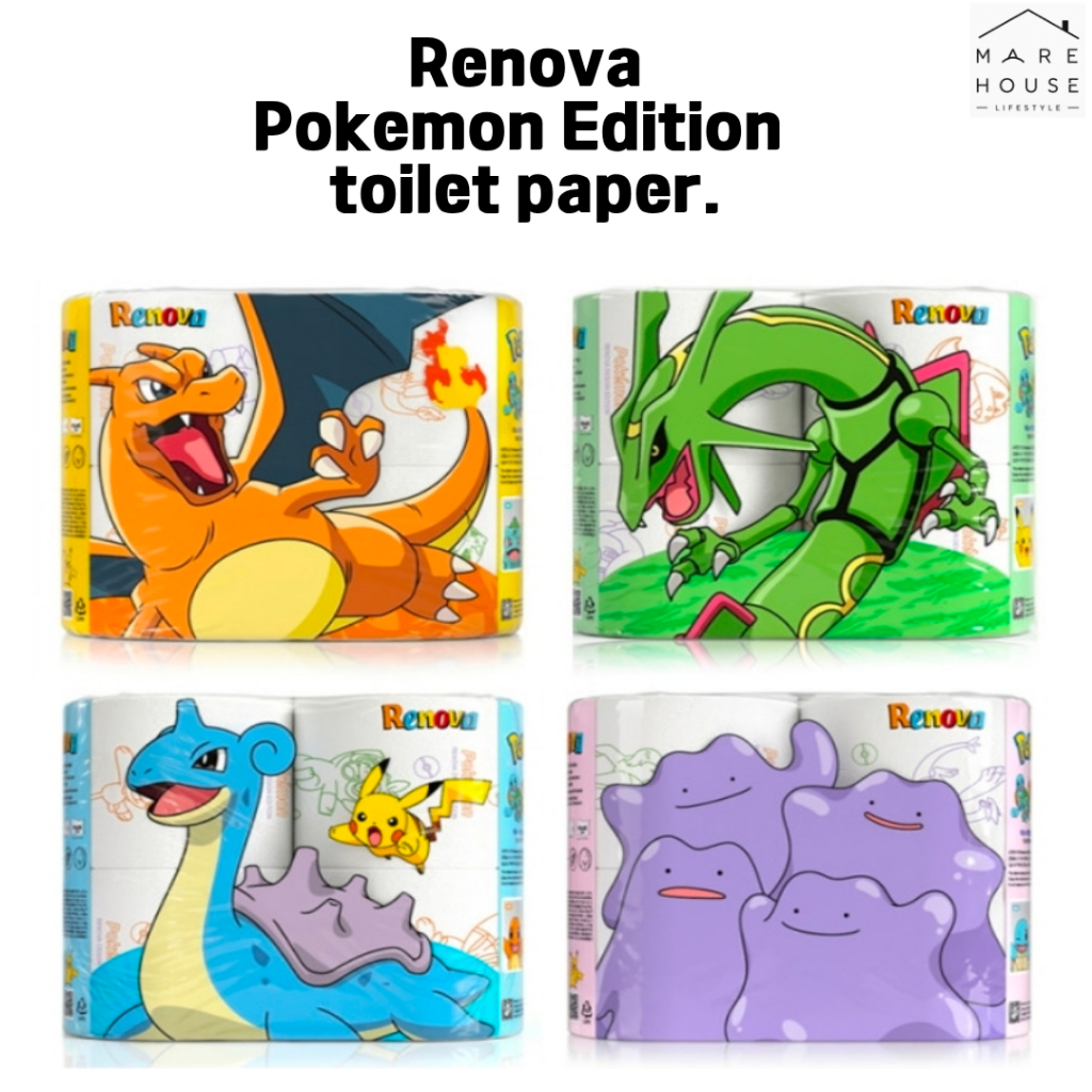 [Renova] Giấy Vệ Sinh Cao Cấp Renova Pokemon Phiên Bản Giới Hạn Hộp Khăn Giấy Pikachu