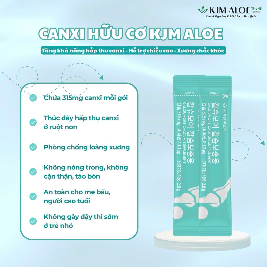 Bột Váng Sữa Canxi Hữu Cơ Hàn Quốc Giúp Chắc Khỏe Xương Khớp, Cao Lơn Mỗi Ngày - 1 hộp 90 gói
