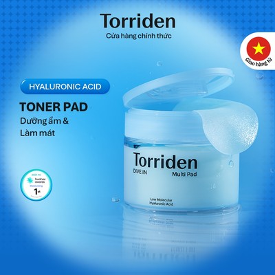 [Torriden Chính hãng] Pad đa năng DIVE IN chứa Hyaluronic Acid, 80 miếng, Toner Pad