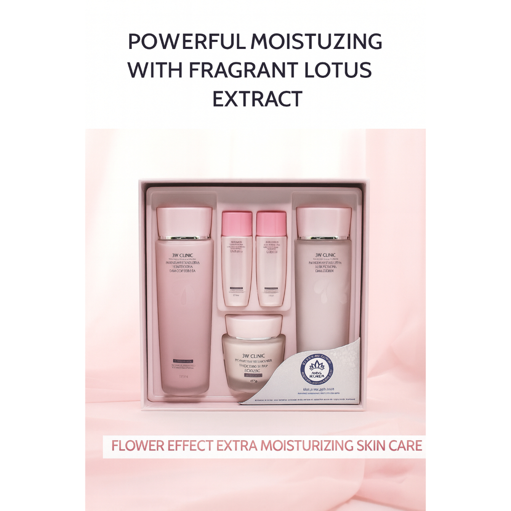 3W CLINIC Bộ 3 món dưỡng ẩm bổ sung hiệu ứng hoa Clinic 3W Hàn Quốc