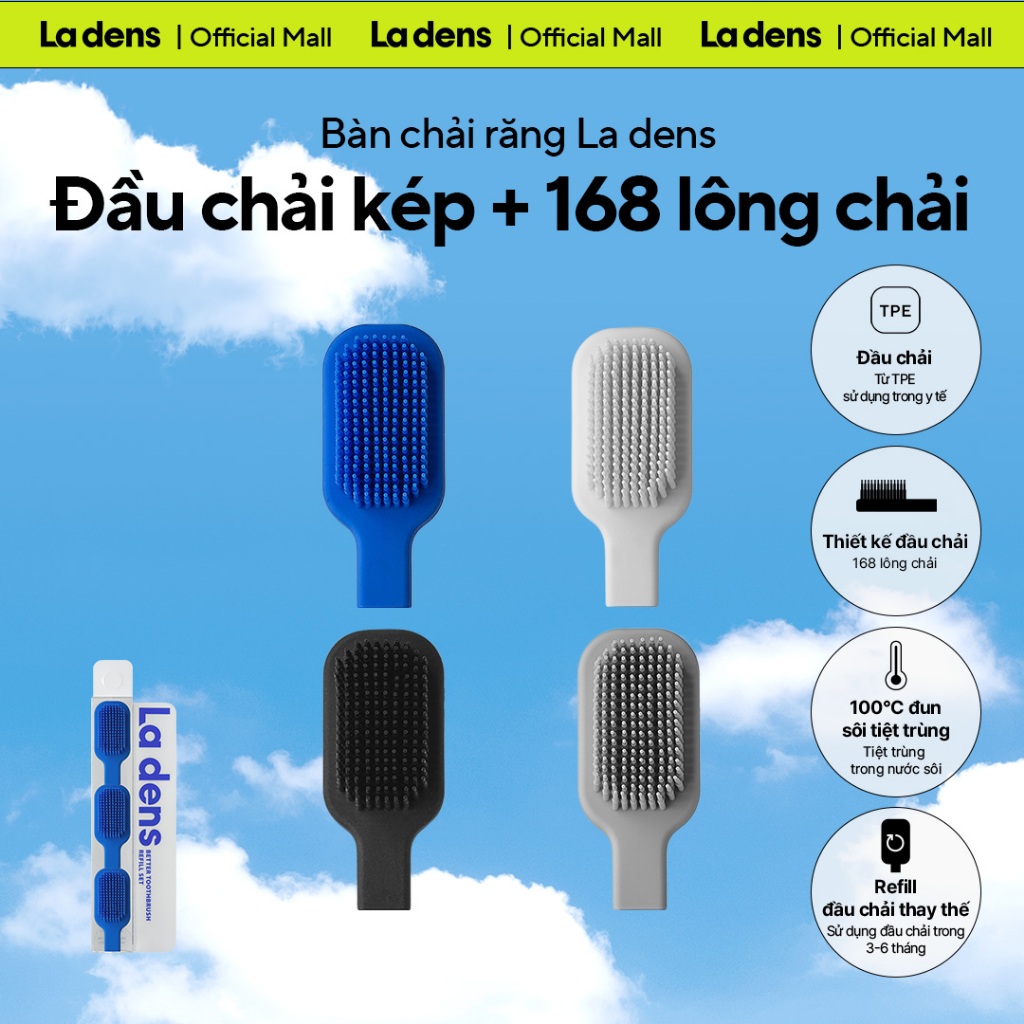 [La dens Official] Đầu thay bàn chải đánh răng cao cấp thế hệ mới Better Toothbrush Refill | BigBuy360 - bigbuy360.vn