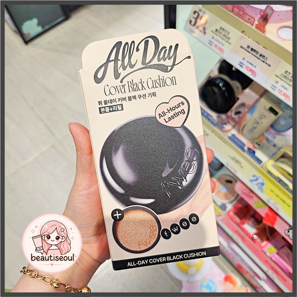 [FWEE] Phấn Nước Che Phủ Mỏng Nhẹ All-Day Cover Black Cushion 13g + Lõi Thay Thế Refill (5 Tông Màu)